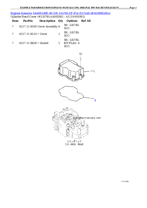 Komatsu saa6d140e-5h parts books engines download Komatsu saa6d140e-5h parts books engines download