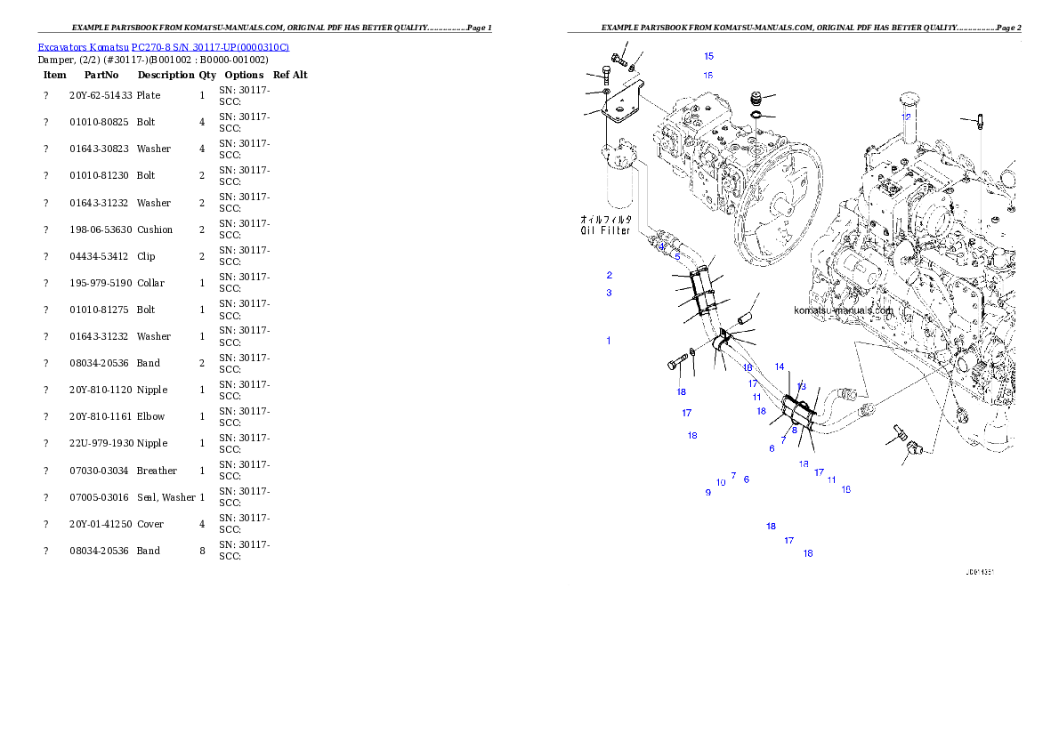 Komatsu pc270-8 parts books excavators download Komatsu pc270-8 parts books excavators download