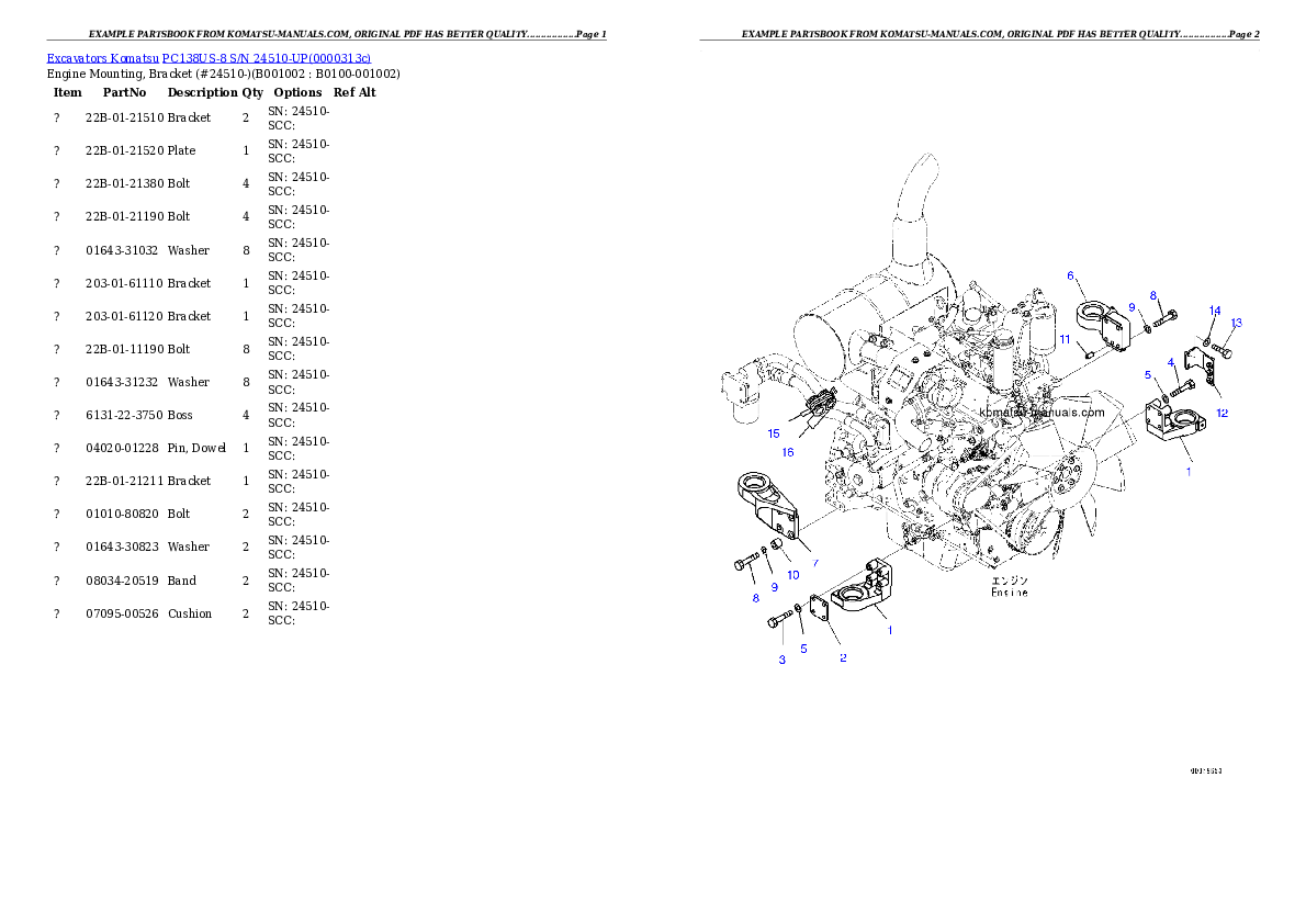 Komatsu pc138us-8 parts books excavators download Komatsu pc138us-8 parts books excavators download