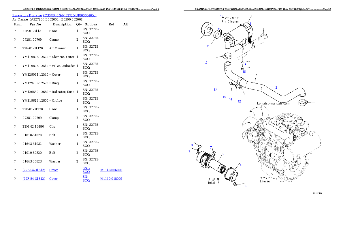 Komatsu pc30mr-3 parts books excavators download Komatsu pc30mr-3 parts books excavators download