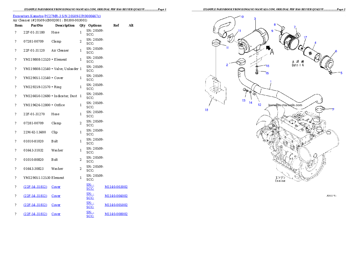 Komatsu pc27mr-3 parts books excavators download Komatsu pc27mr-3 parts books excavators download