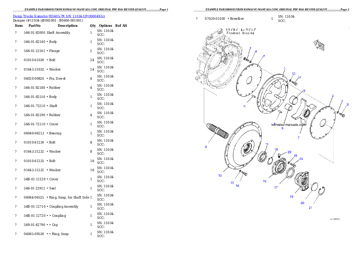 Komatsu hd405-7r parts books dumptrucks download Komatsu hd405-7r parts books dumptrucks download