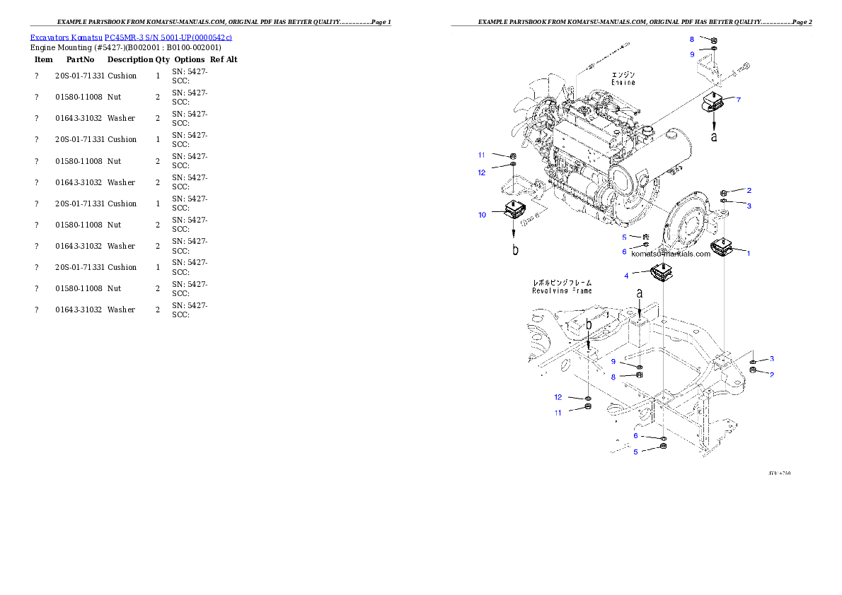 Komatsu pc45mr-3 parts books excavators download Komatsu pc45mr-3 parts books excavators download