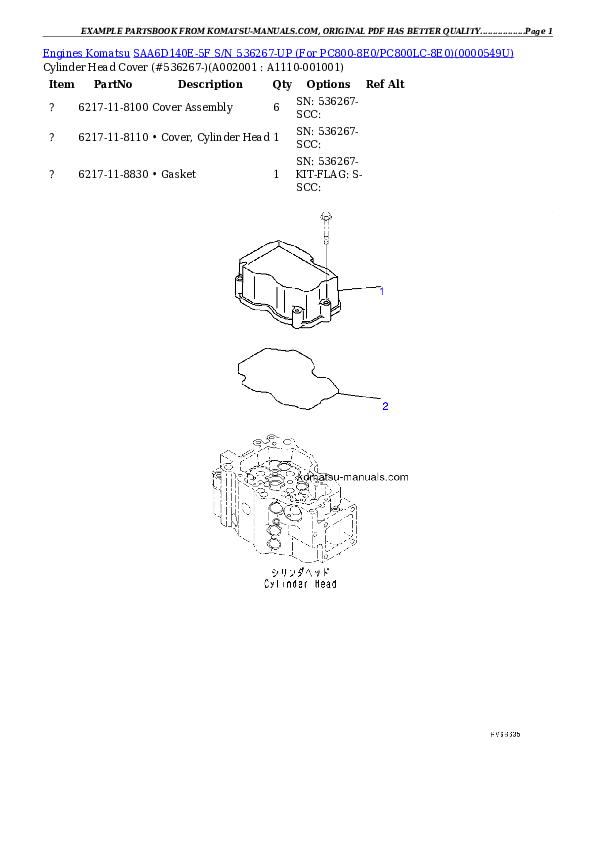 Komatsu saa6d140e-5f parts books engines download Komatsu saa6d140e-5f parts books engines download