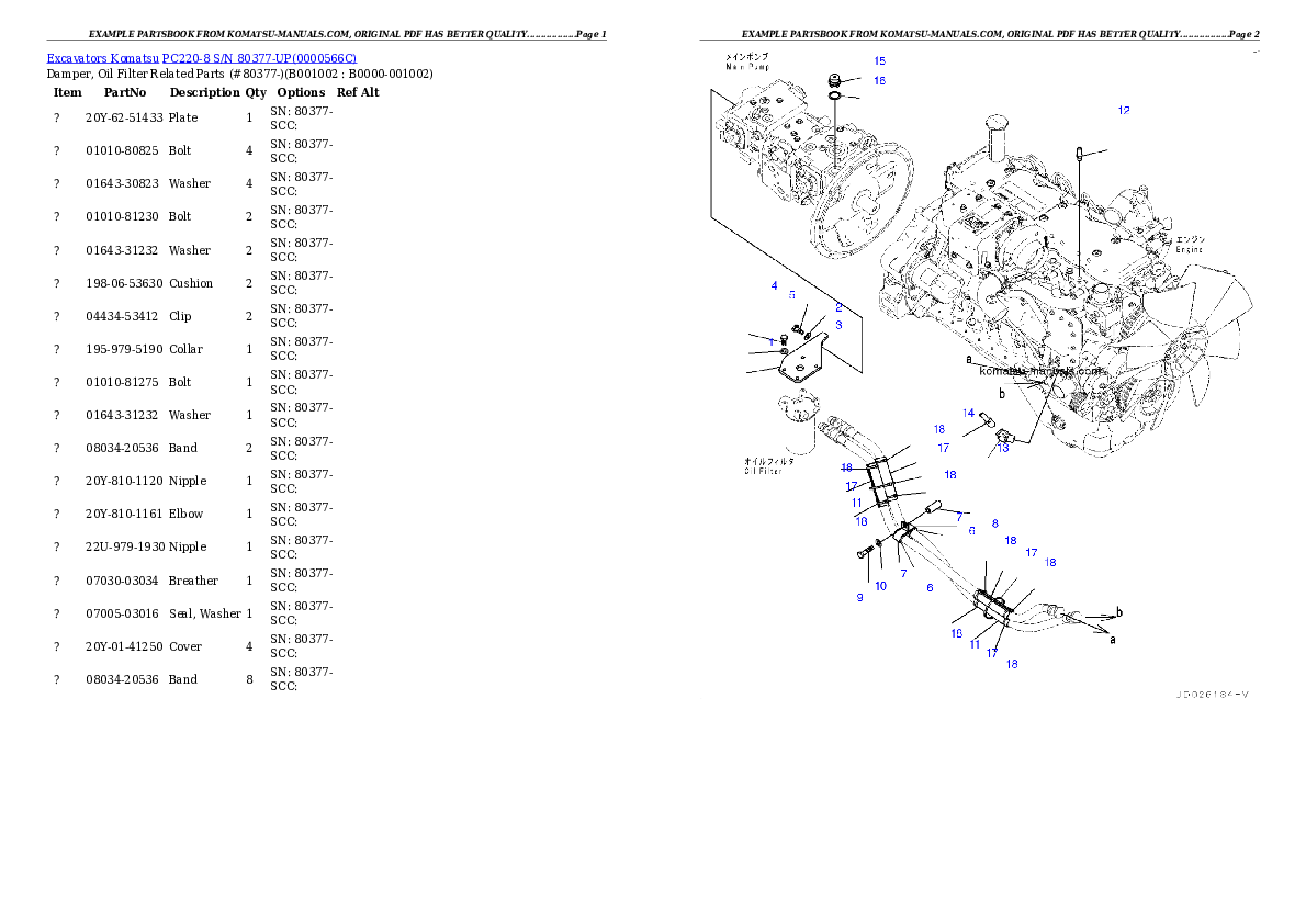 Komatsu pc220-8 parts books excavators download Komatsu pc220-8 parts books excavators download