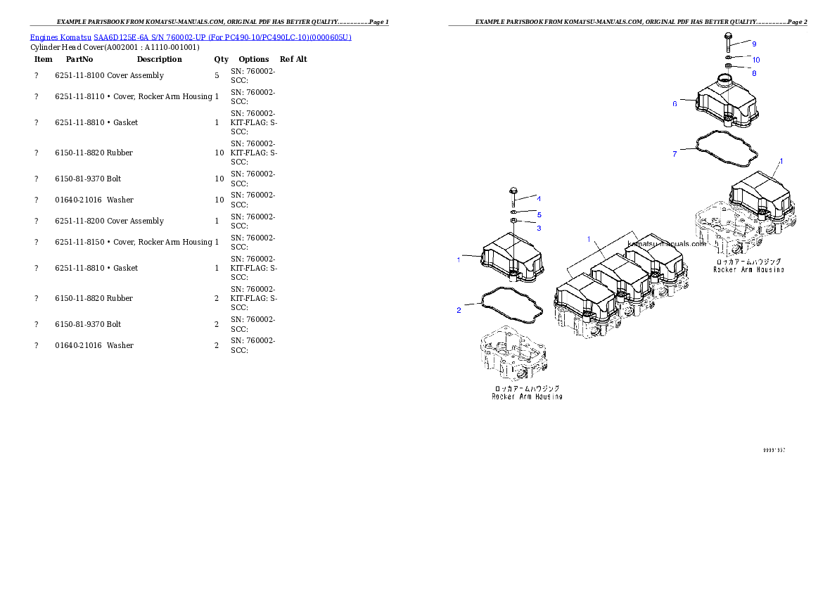 Komatsu saa6d125e-6a parts books engines download Komatsu saa6d125e-6a parts books engines download
