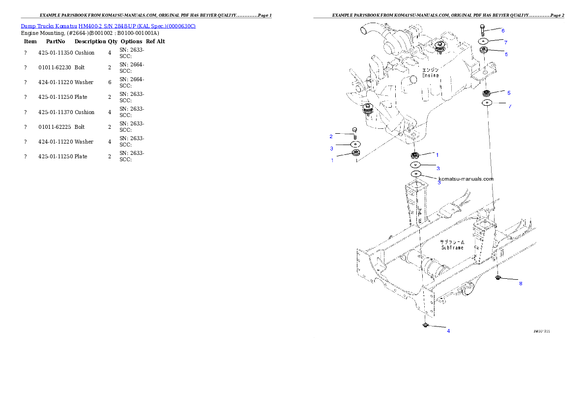Komatsu hm400-2 parts books dumptrucks download Komatsu hm400-2 parts books dumptrucks download