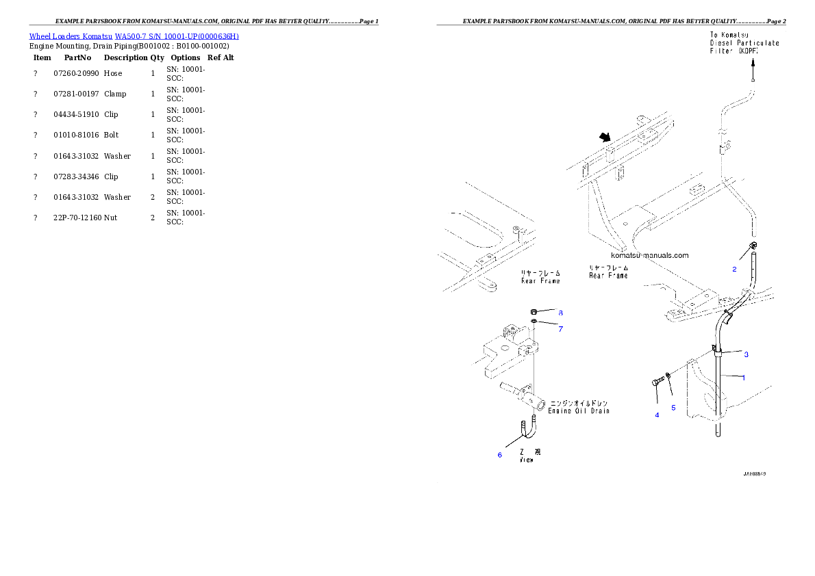 Komatsu wa500-7 parts books wheel loaders download Komatsu wa500-7 parts books wheel loaders download