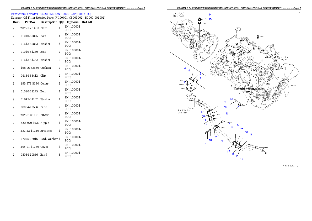 Komatsu pc220-8m0 parts books excavators download Komatsu pc220-8m0 parts books excavators download