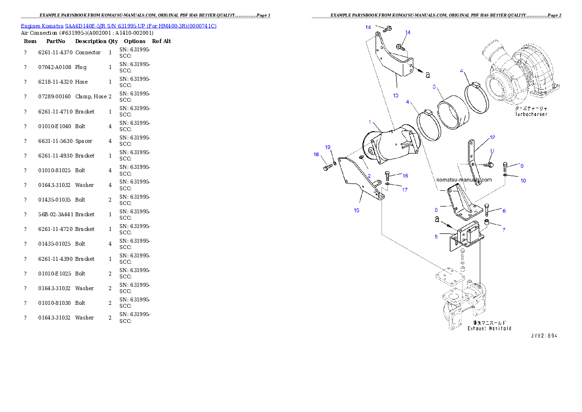 Komatsu saa6d140e-5jr parts books engines download Komatsu saa6d140e-5jr parts books engines download