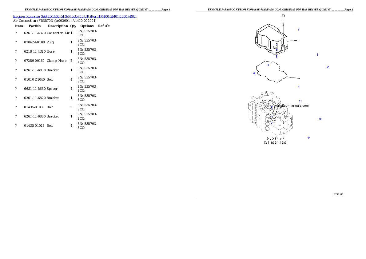 Komatsu saa6d140e-5j parts books engines download Komatsu saa6d140e-5j parts books engines download