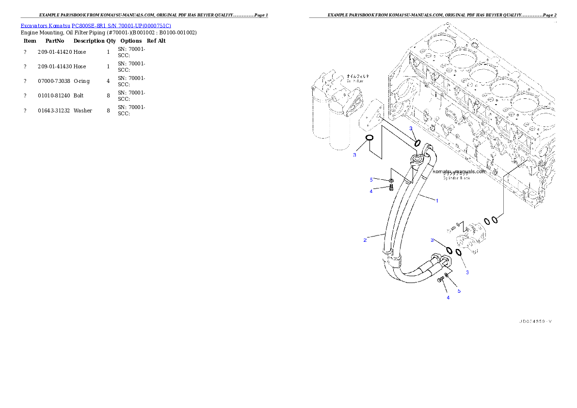 Komatsu pc800se-8r1 parts books excavators download Komatsu pc800se-8r1 parts books excavators download