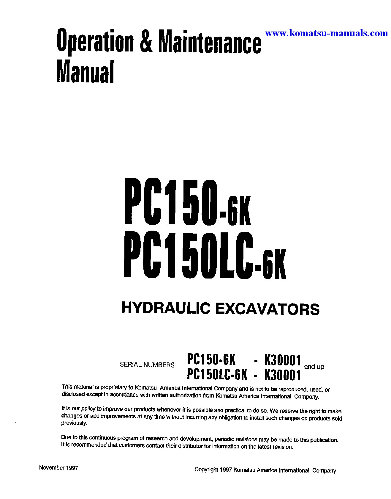 Komatsu pc150lc-6(gbr)-k operation and maintenance manuals excavators crawler download Komatsu pc150lc-6(gbr)-k operation and maintenance manuals excavators crawler download