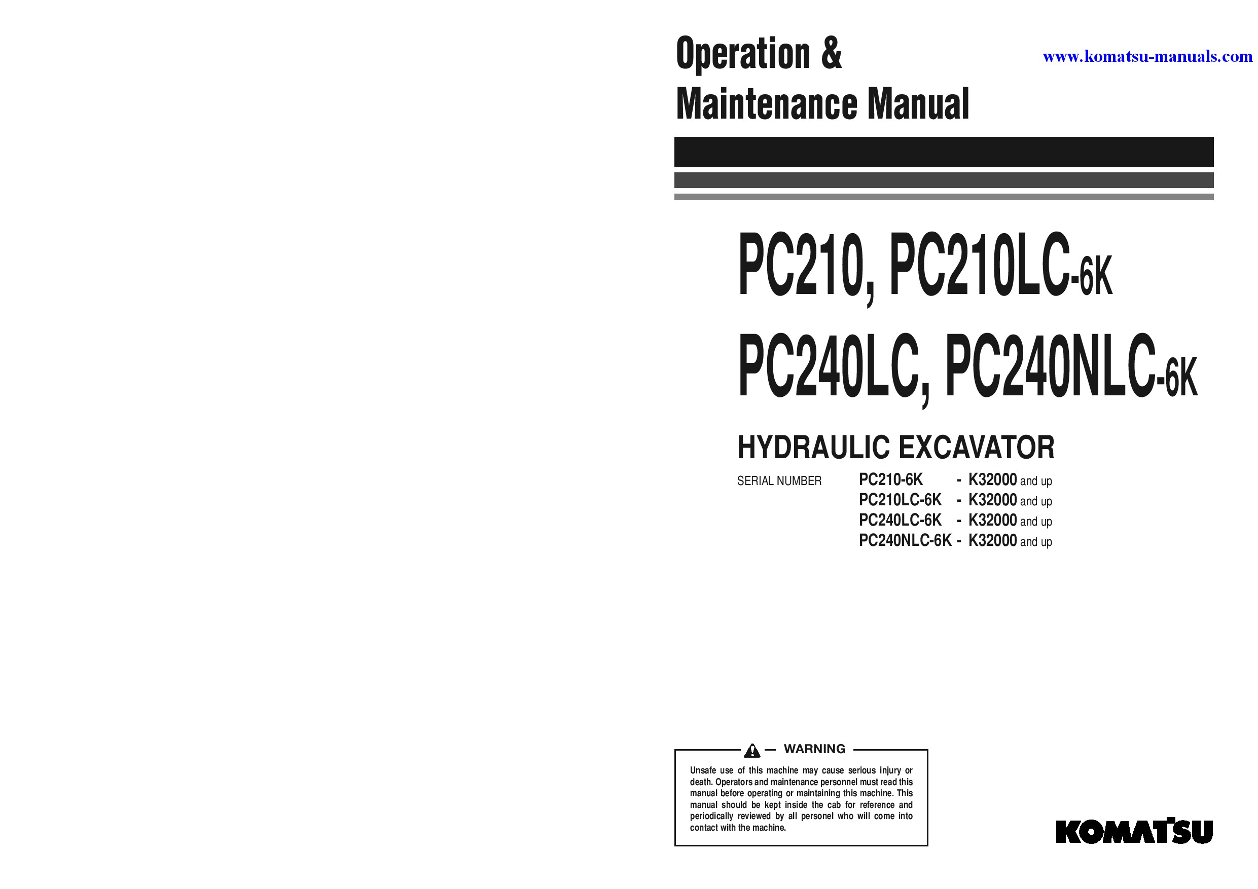 Komatsu pc240nlc-6(gbr)-k operation and maintenance manuals excavators crawler download Komatsu pc240nlc-6(gbr)-k operation and maintenance manuals excavators crawler download