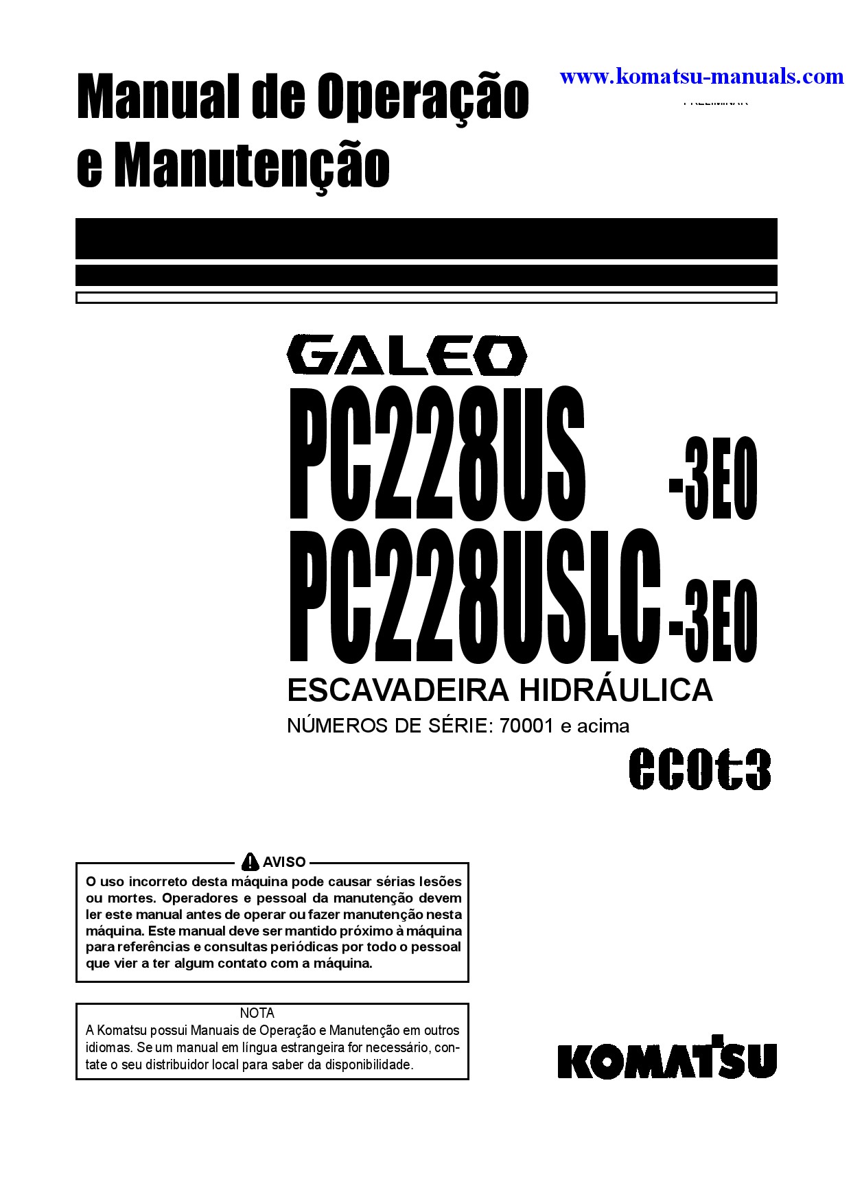 Komatsu pc228uslc-3(jpn)-e0 operation and maintenance manuals excavators crawler download Komatsu pc228uslc-3(jpn)-e0 operation and maintenance manuals excavators crawler download
