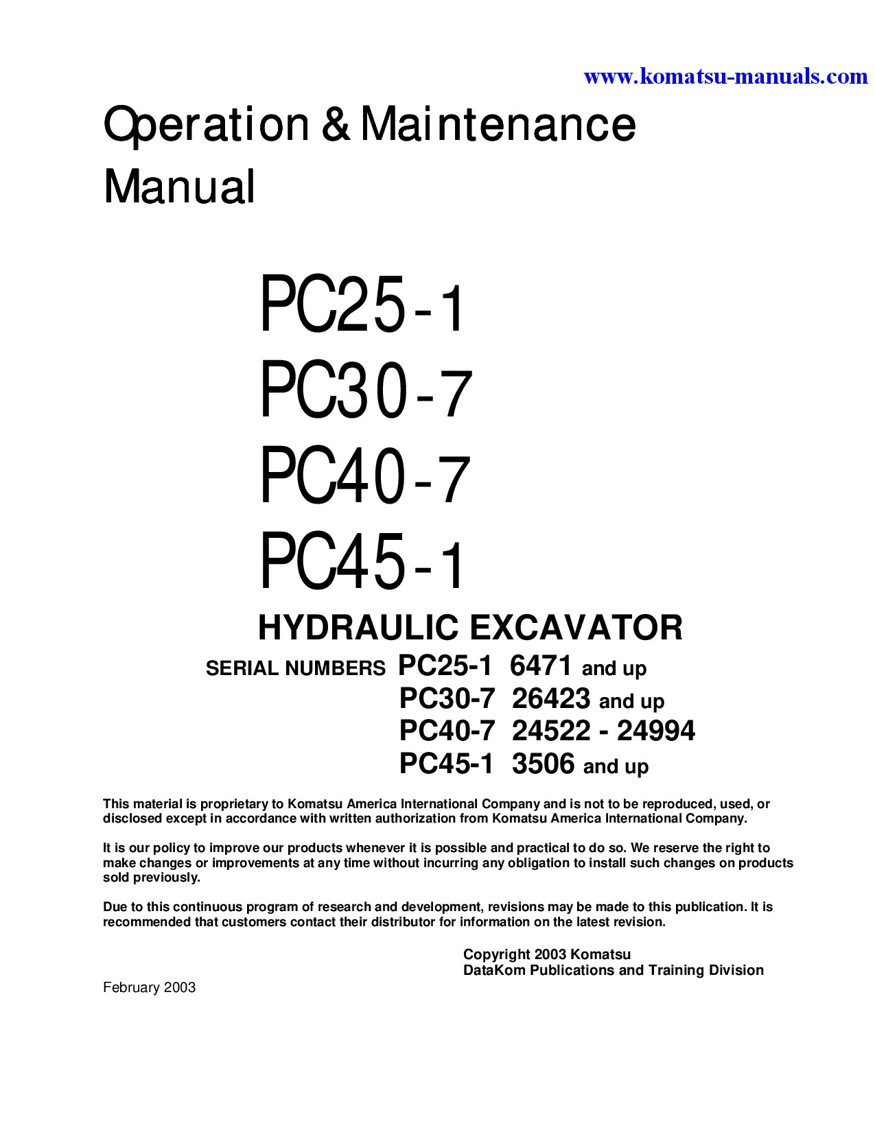 Komatsu pc30-7(jpn) operation and maintenance manuals excavators crawler download Komatsu pc30-7(jpn) operation and maintenance manuals excavators crawler download