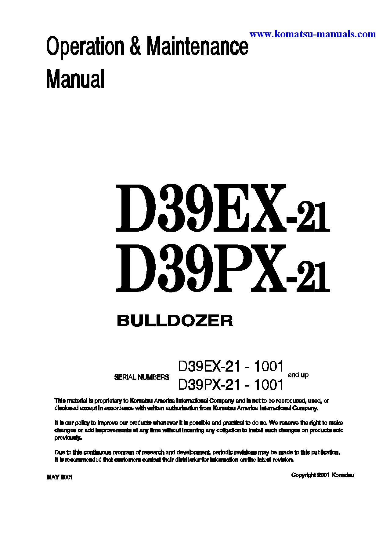 Komatsu d39px-21(jpn) operation and maintenance manuals bulldozers download Komatsu d39px-21(jpn) operation and maintenance manuals bulldozers download