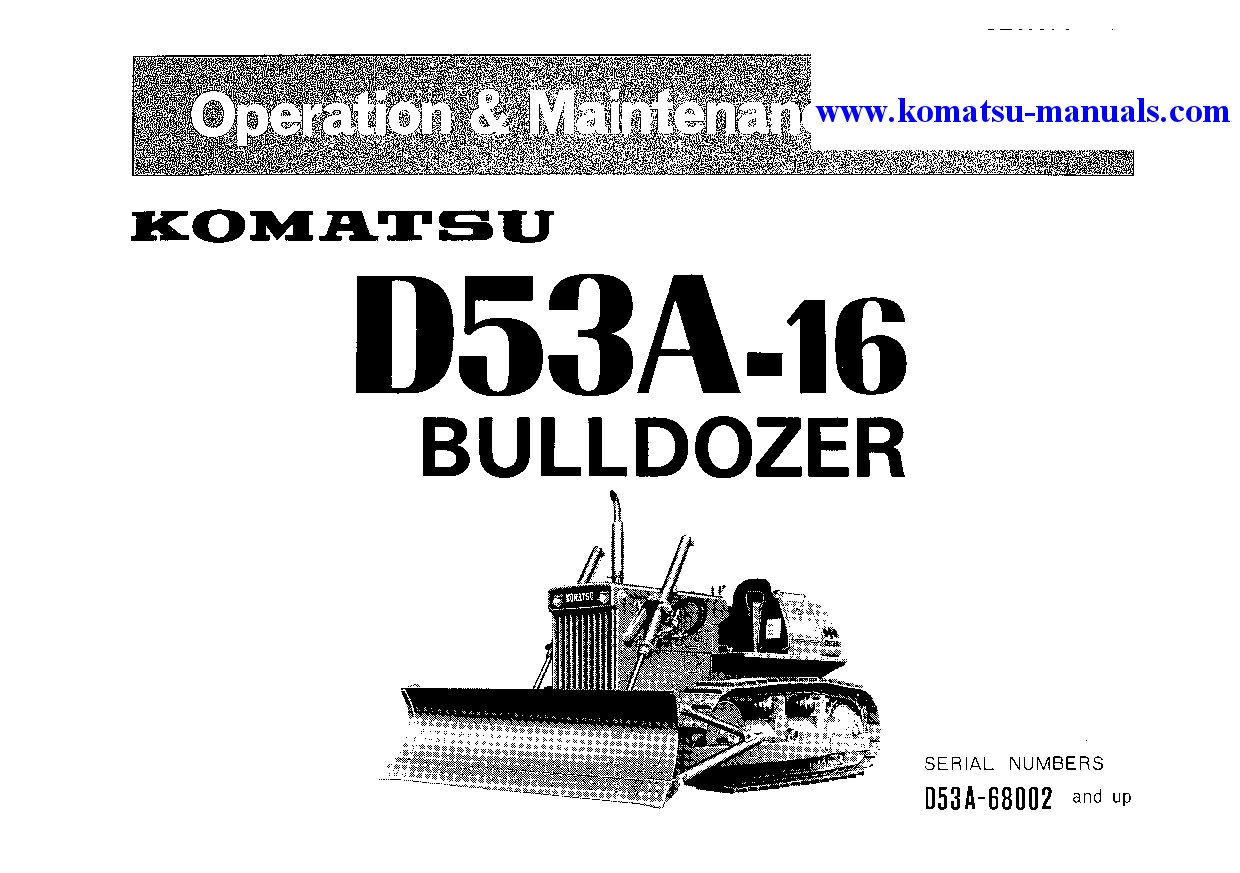 Komatsu d53a-16(jpn) operation and maintenance manuals crawler loaders download Komatsu d53a-16(jpn) operation and maintenance manuals crawler loaders download