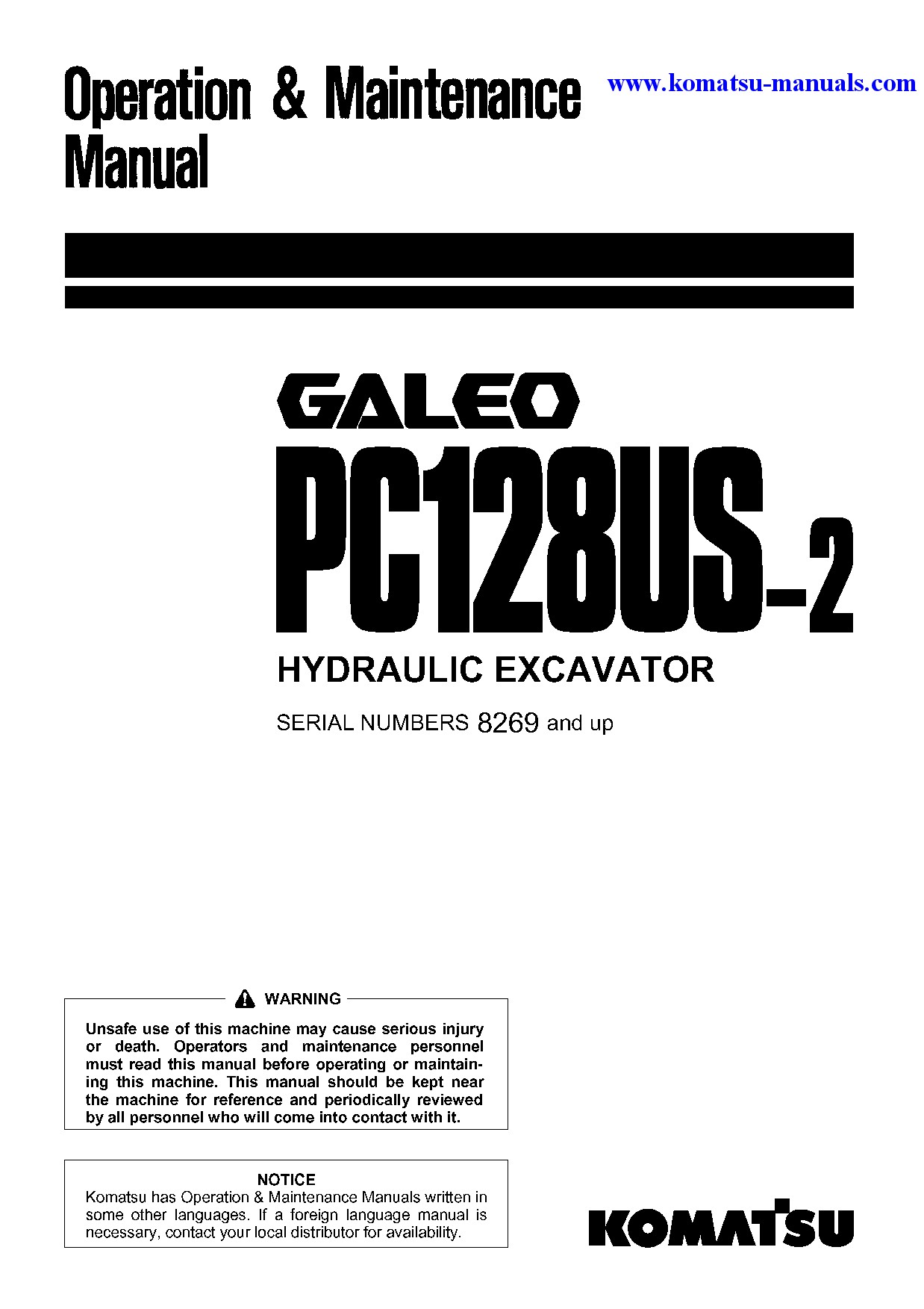 Komatsu pc128us-2(jpn) operation and maintenance manuals excavators crawler download Komatsu pc128us-2(jpn) operation and maintenance manuals excavators crawler download
