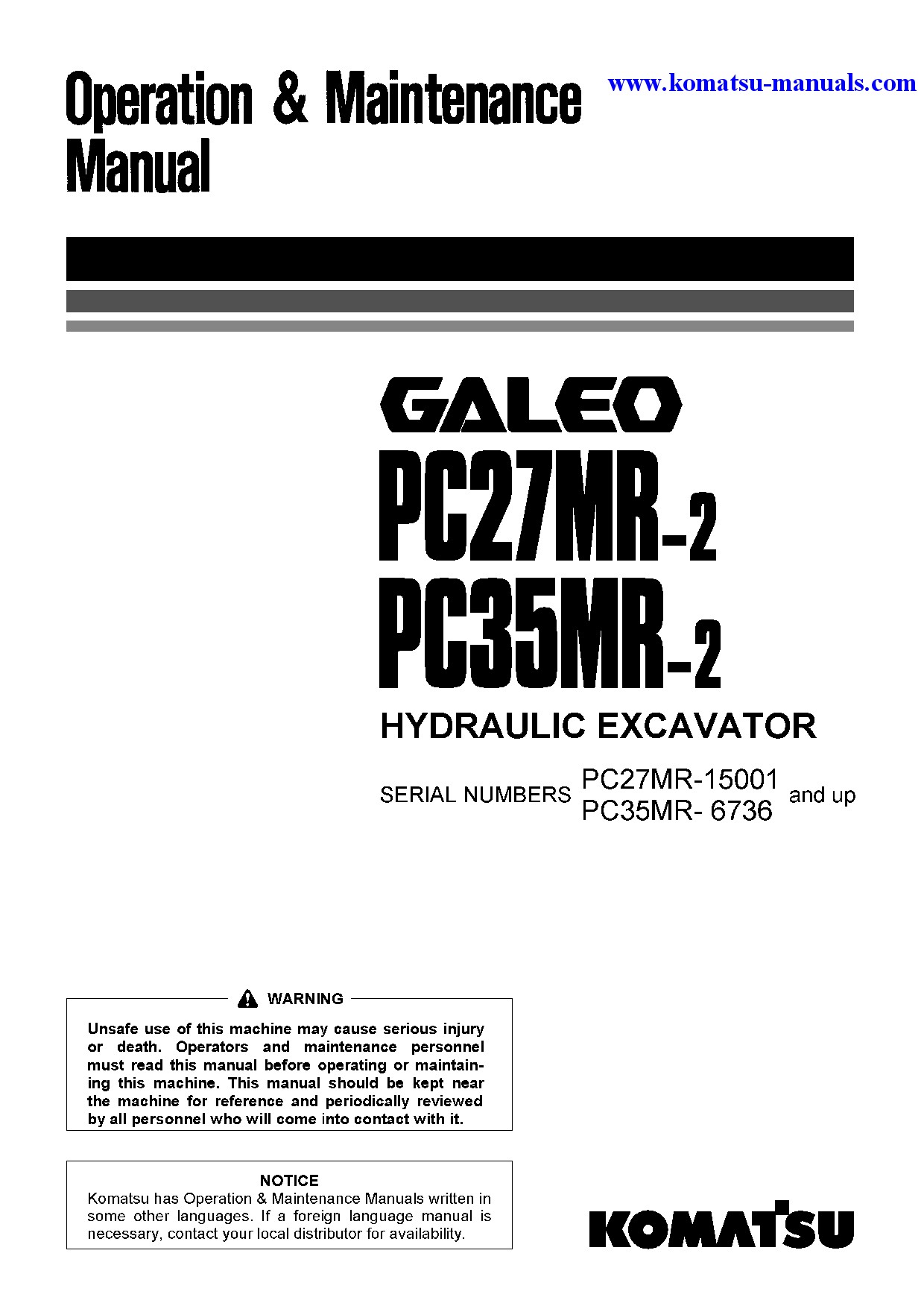 Komatsu pc35mr-2(jpn)-cab operation and maintenance manuals excavators crawler download Komatsu pc35mr-2(jpn)-cab operation and maintenance manuals excavators crawler download