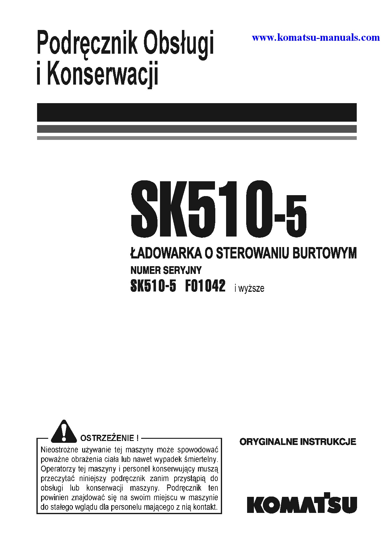 Komatsu sk510-5(ita) operation and maintenance manuals skid steer loaders download Komatsu sk510-5(ita) operation and maintenance manuals skid steer loaders download