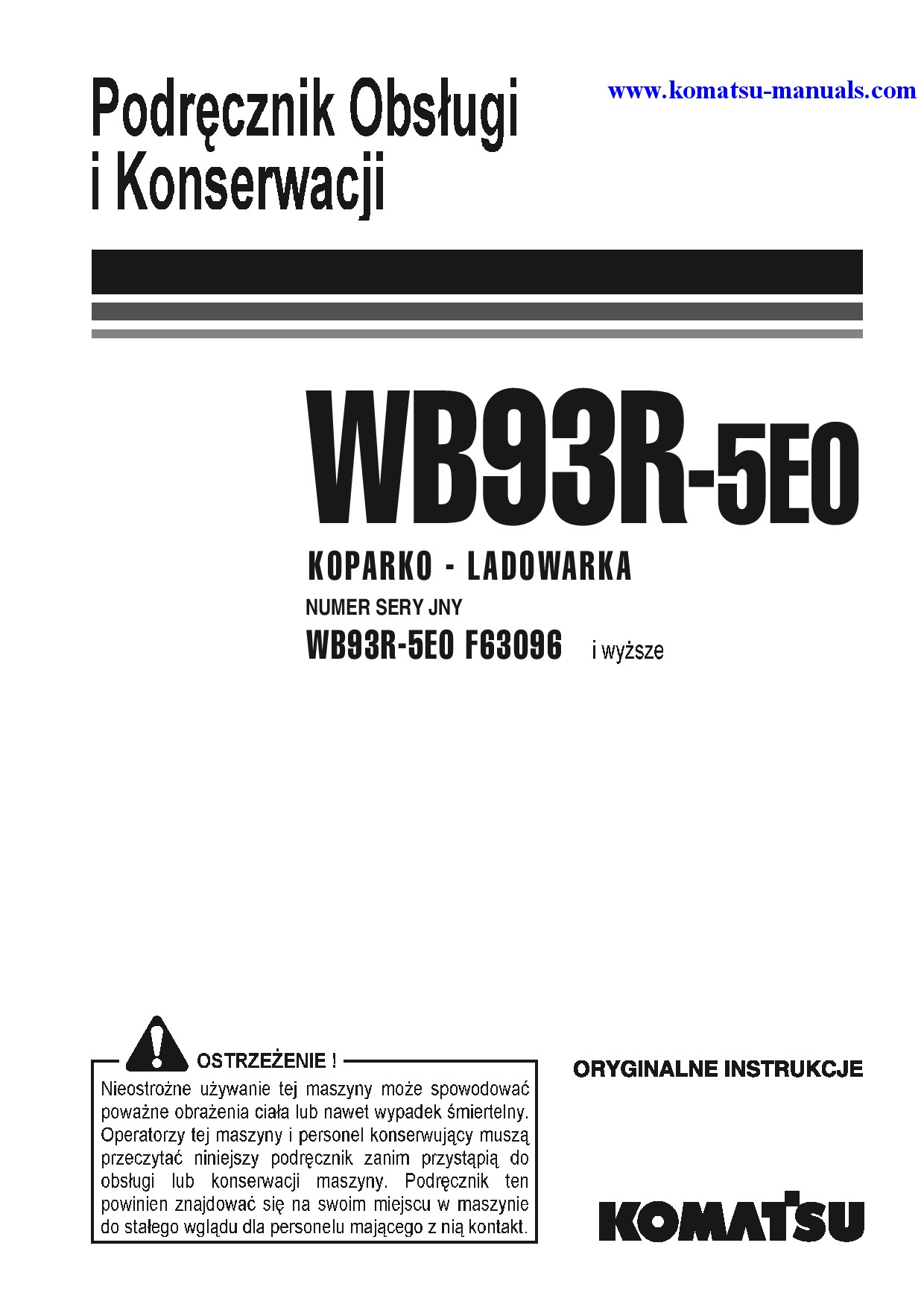 Komatsu wb93r-5(ita)-tier 3 operation and maintenance manuals backhoe loaders download Komatsu wb93r-5(ita)-tier 3 operation and maintenance manuals backhoe loaders download