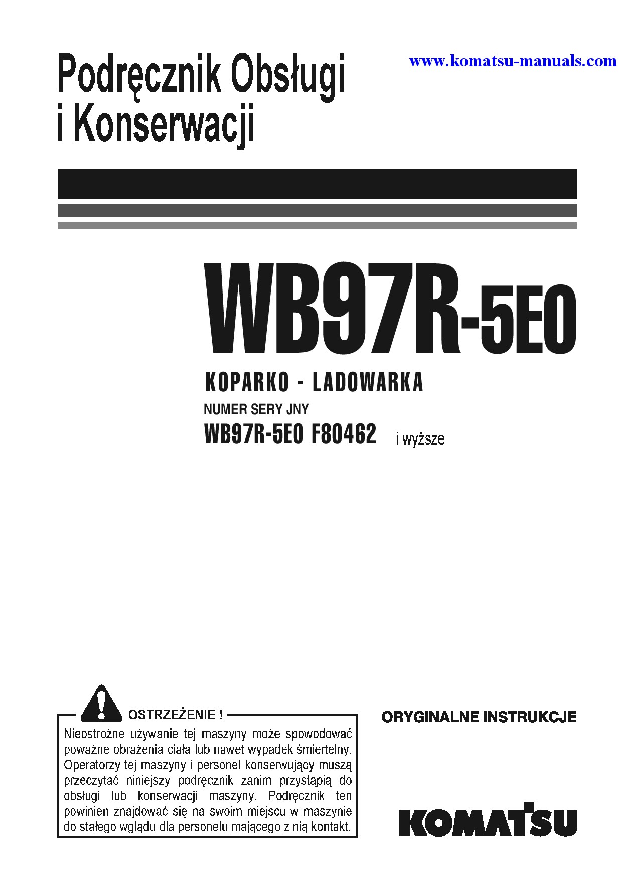 Komatsu wb97r-5(ita)-tier 3 operation and maintenance manuals backhoe loaders download Komatsu wb97r-5(ita)-tier 3 operation and maintenance manuals backhoe loaders download