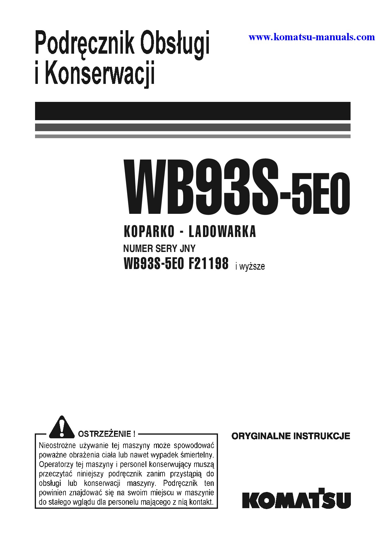 Komatsu wb93s-5(ita)-tier 3 operation and maintenance manuals backhoe loaders download Komatsu wb93s-5(ita)-tier 3 operation and maintenance manuals backhoe loaders download