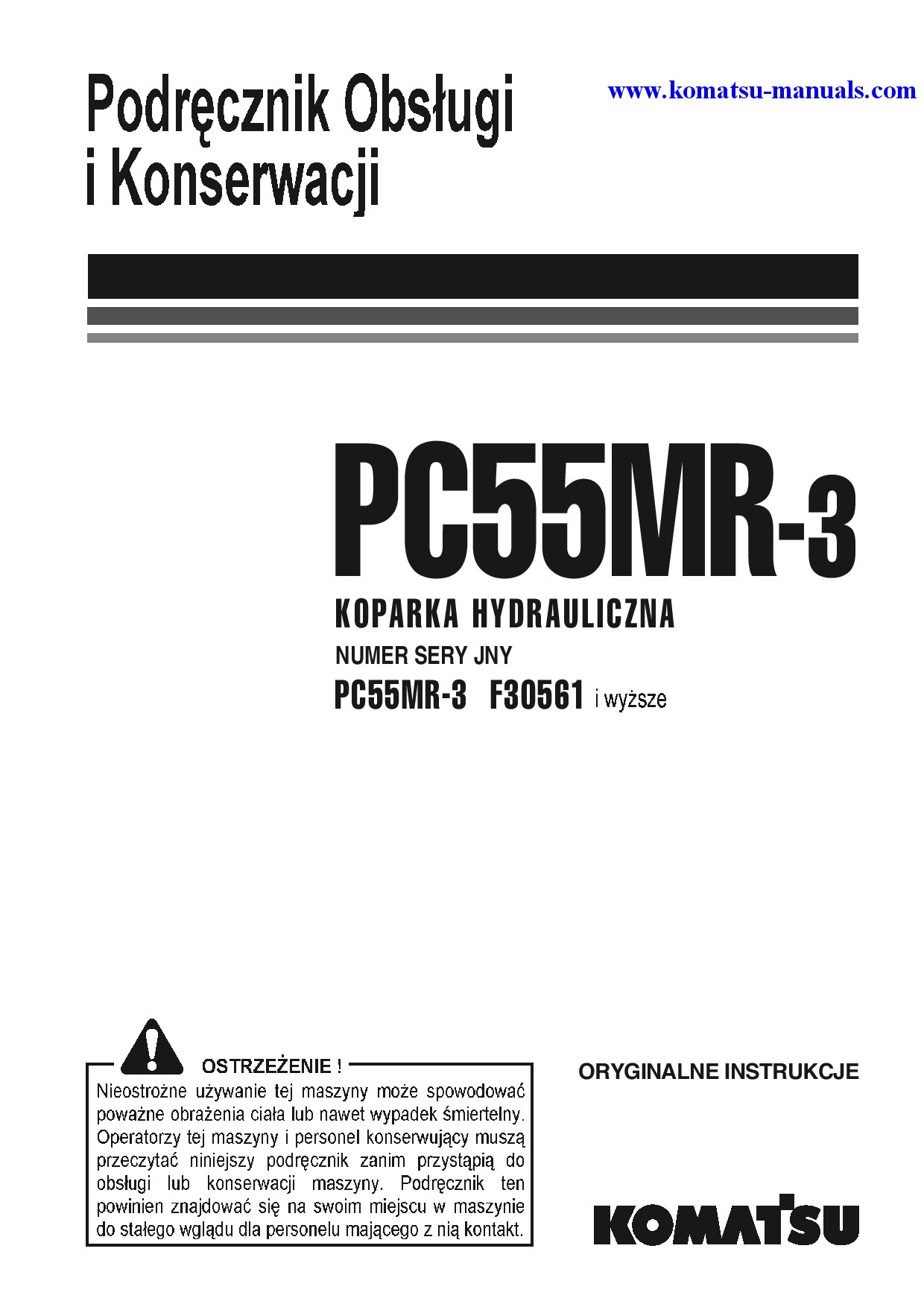 Komatsu pc55mr-3(ita) operation and maintenance manuals excavators crawler download Komatsu pc55mr-3(ita) operation and maintenance manuals excavators crawler download