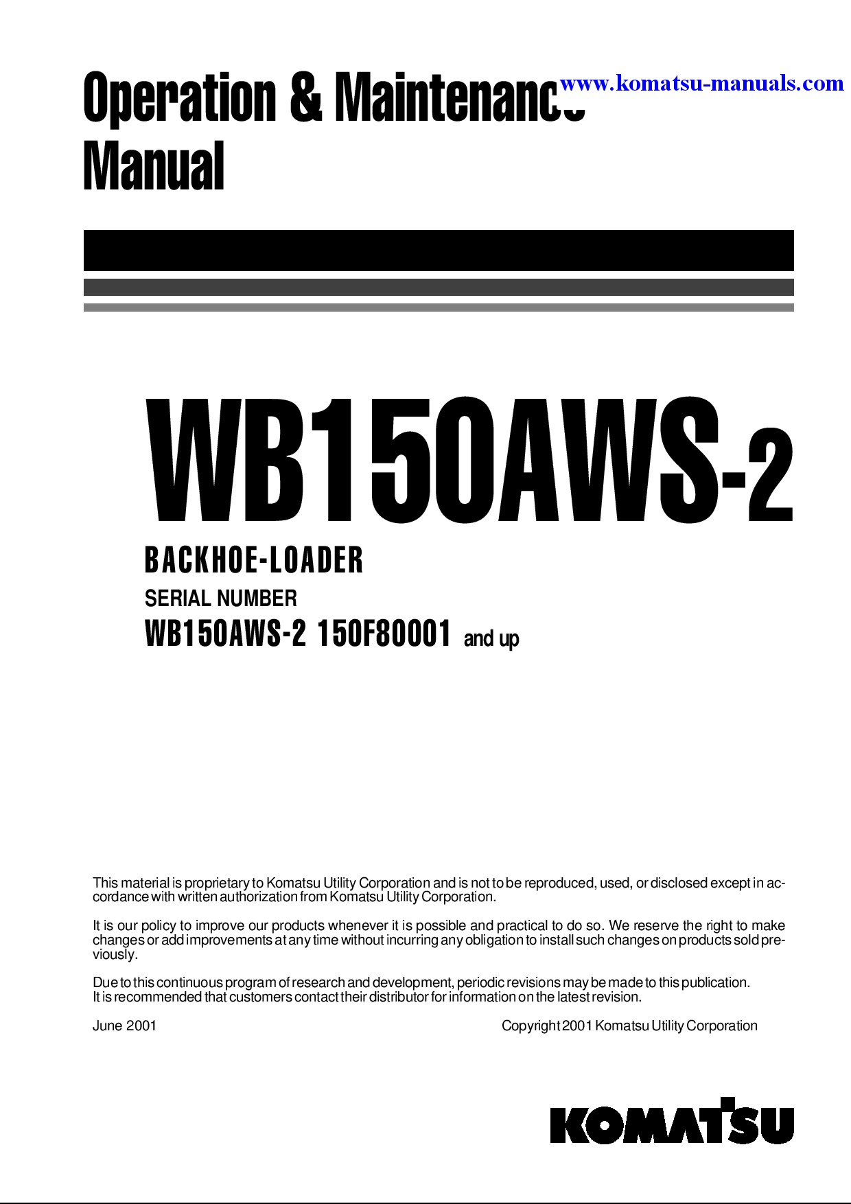 Komatsu wb150aws-2(ita) operation and maintenance manuals backhoe loaders download Komatsu wb150aws-2(ita) operation and maintenance manuals backhoe loaders download