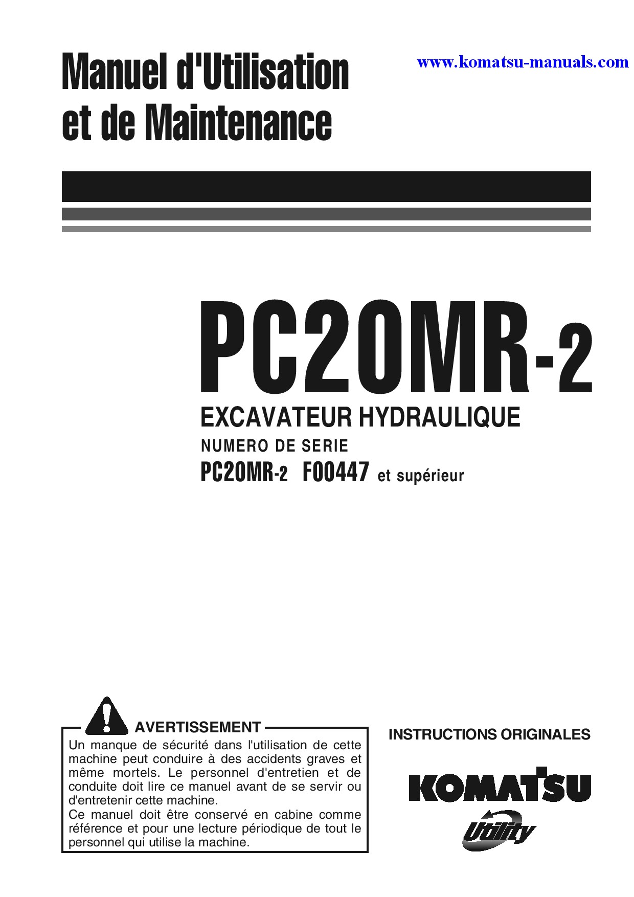 Komatsu pc20mr-2(ita) operation and maintenance manuals excavators crawler download Komatsu pc20mr-2(ita) operation and maintenance manuals excavators crawler download