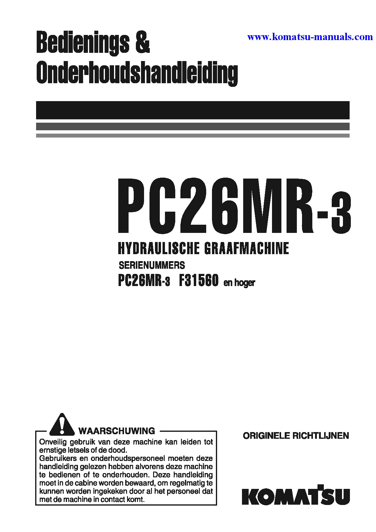 Komatsu pc26mr-3(ita) operation and maintenance manuals excavators crawler download Komatsu pc26mr-3(ita) operation and maintenance manuals excavators crawler download