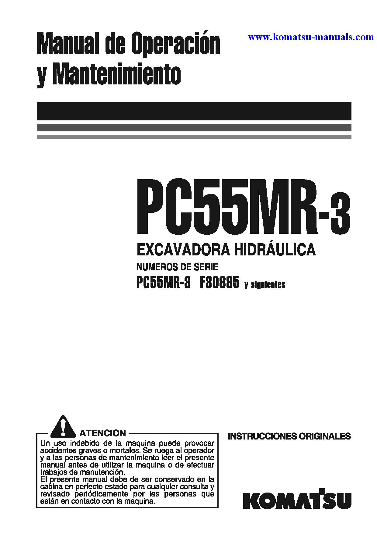 Komatsu pc55mr-3(ita) operation and maintenance manuals excavators crawler download Komatsu pc55mr-3(ita) operation and maintenance manuals excavators crawler download