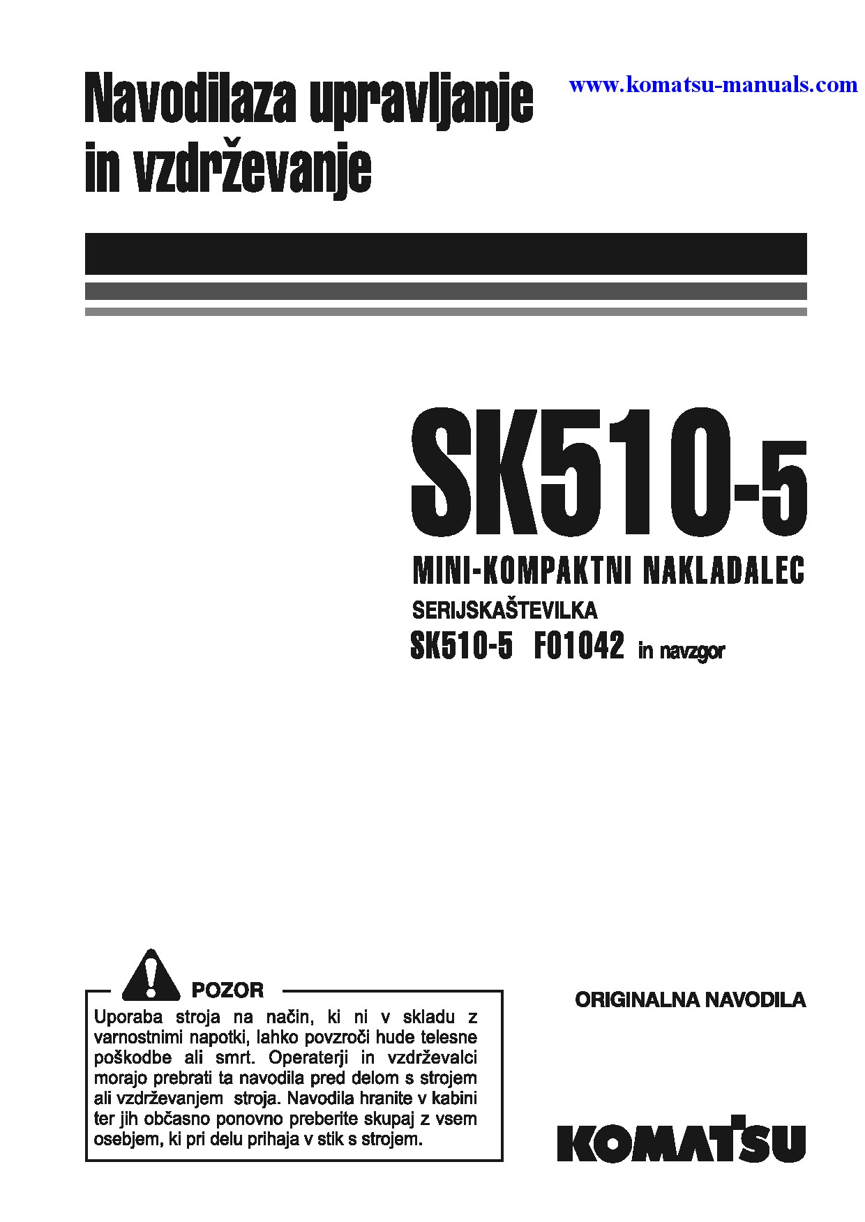 Komatsu sk510-5(ita) operation and maintenance manuals skid steer loaders download Komatsu sk510-5(ita) operation and maintenance manuals skid steer loaders download