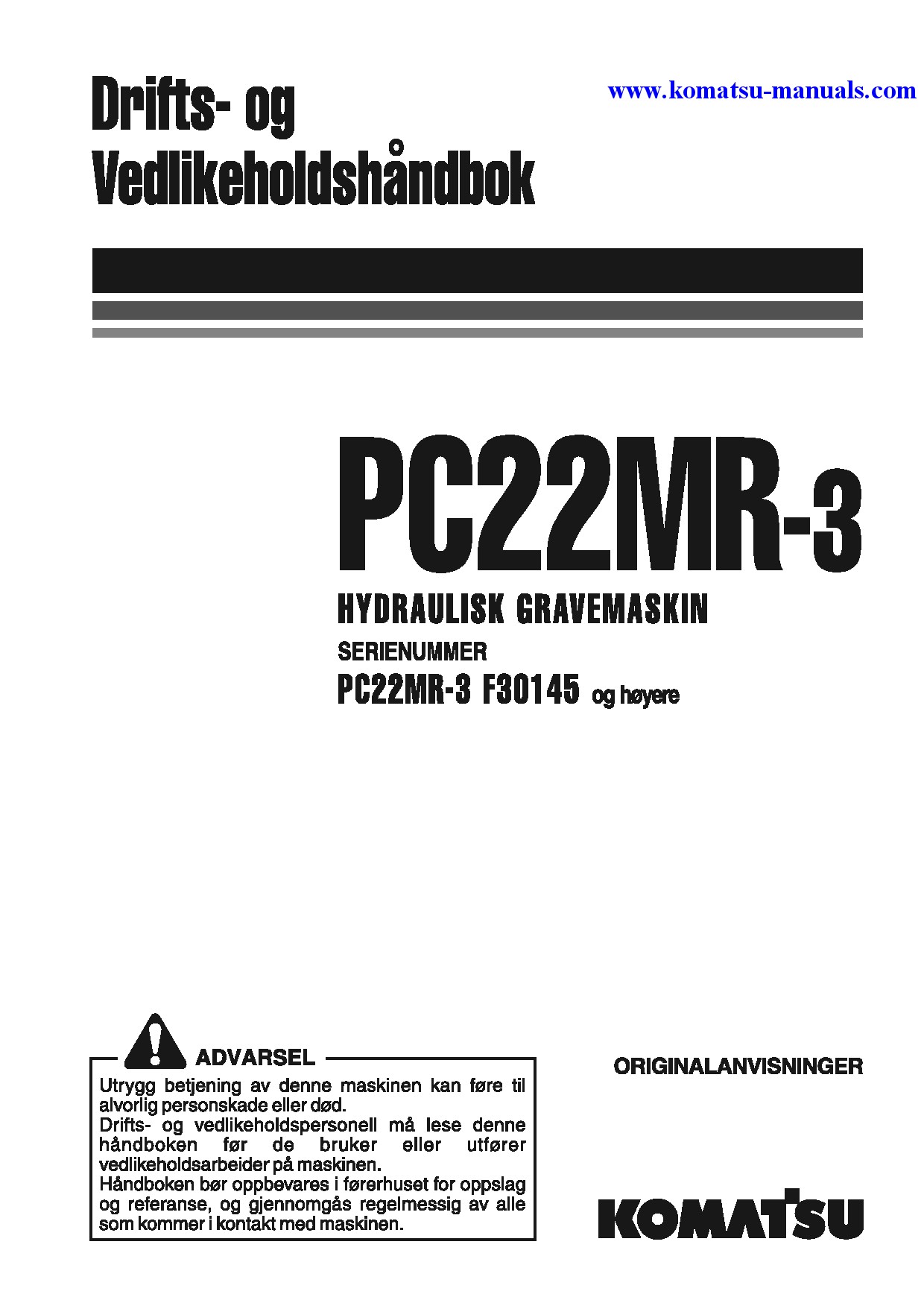 Komatsu pc22mr-3(ita) operation and maintenance manuals excavators crawler download Komatsu pc22mr-3(ita) operation and maintenance manuals excavators crawler download