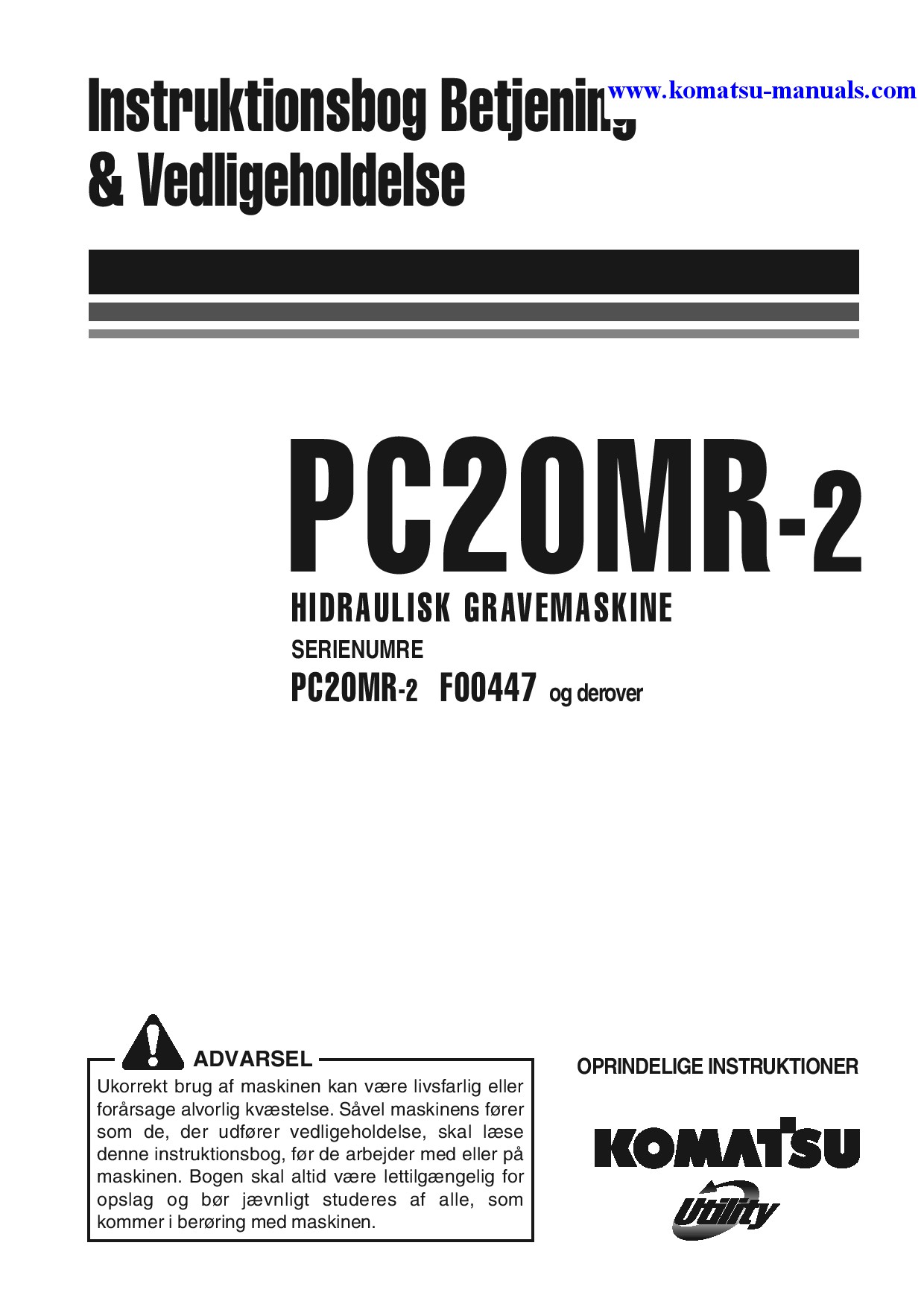 Komatsu pc20mr-2(ita) operation and maintenance manuals excavators crawler download Komatsu pc20mr-2(ita) operation and maintenance manuals excavators crawler download