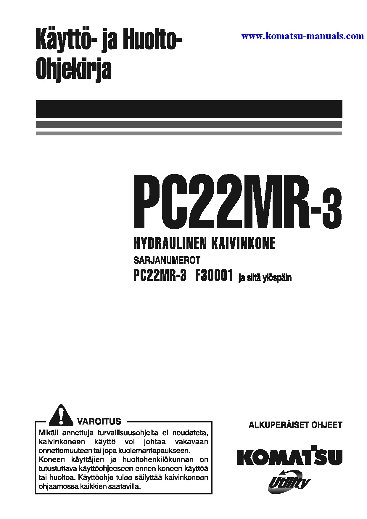 Komatsu pc22mr-3(ita) operation and maintenance manuals excavators crawler download Komatsu pc22mr-3(ita) operation and maintenance manuals excavators crawler download