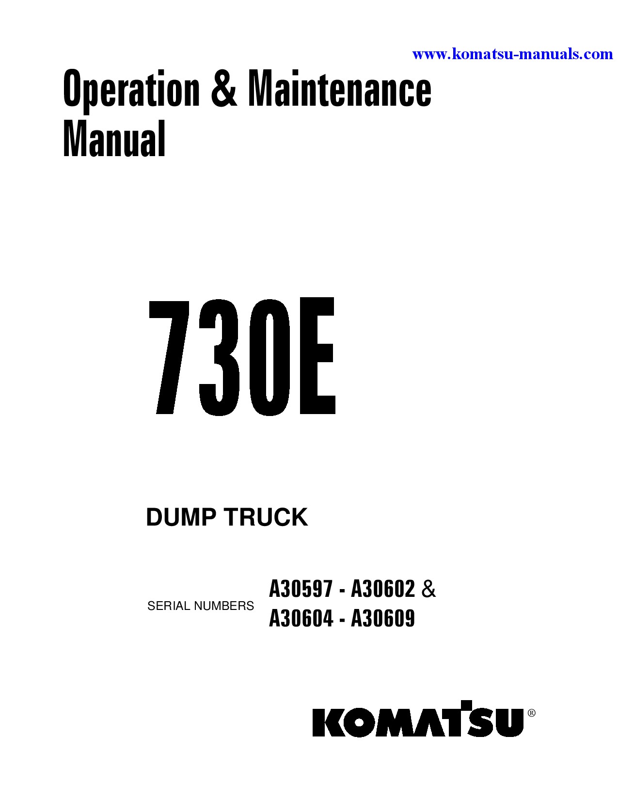Komatsu 730e(usa) operation and maintenance manuals dumptrucks rigid download Komatsu 730e(usa) operation and maintenance manuals dumptrucks rigid download