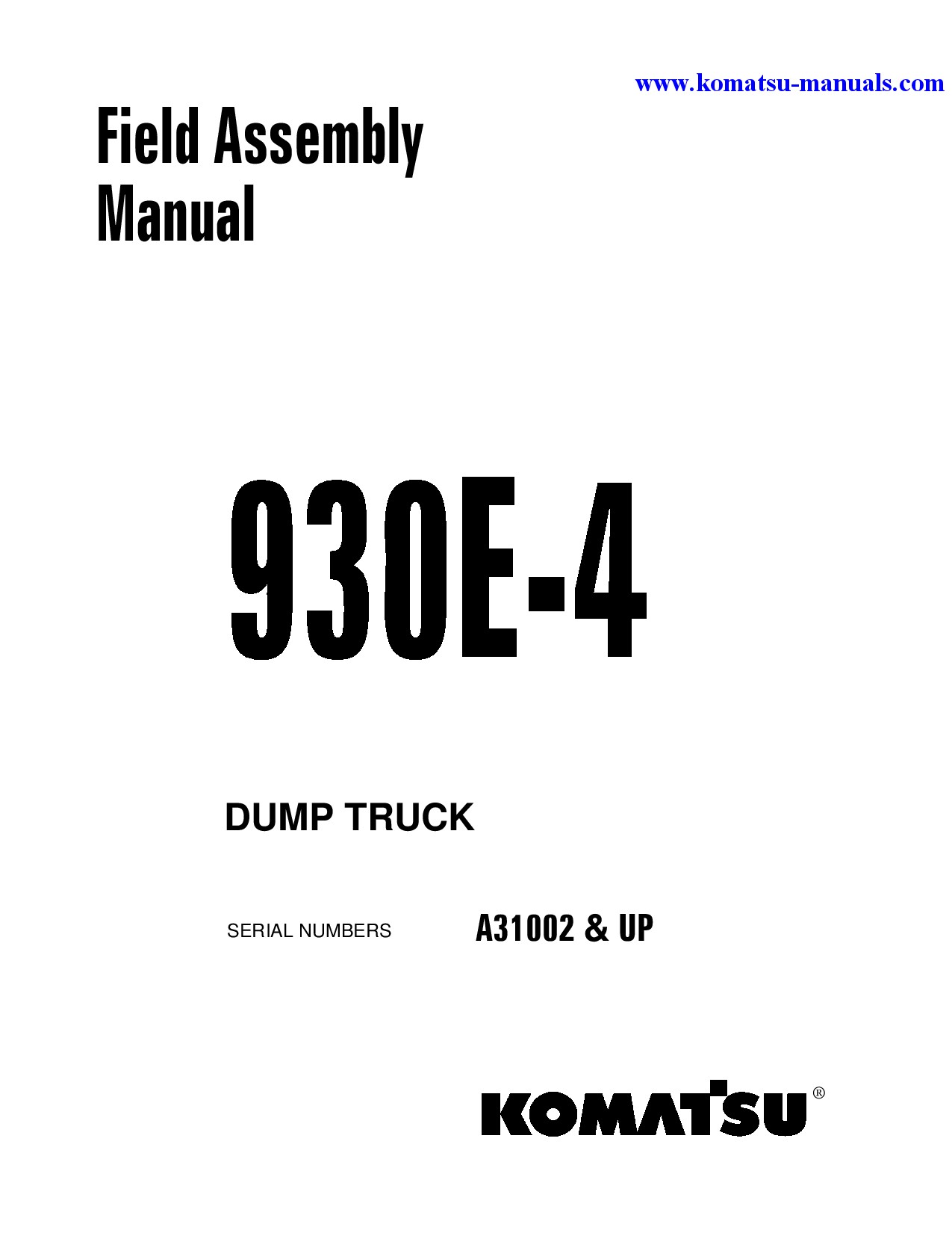 Komatsu 930e-4(usa) field assembly manuals dumptrucks rigid download Komatsu 930e-4(usa) field assembly manuals dumptrucks rigid download