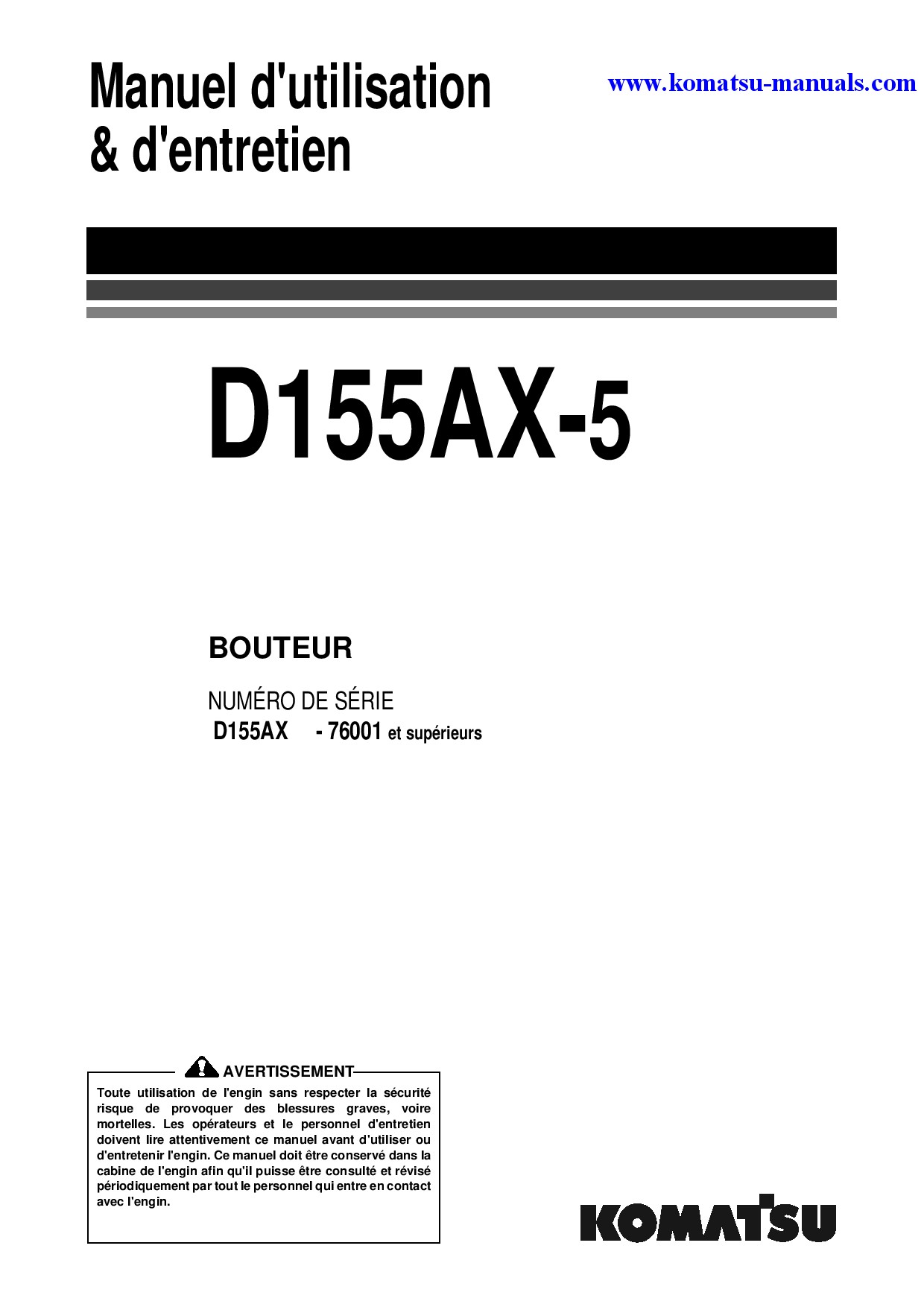 Komatsu d155ax-5(jpn) operation and maintenance manuals bulldozers download Komatsu d155ax-5(jpn) operation and maintenance manuals bulldozers download