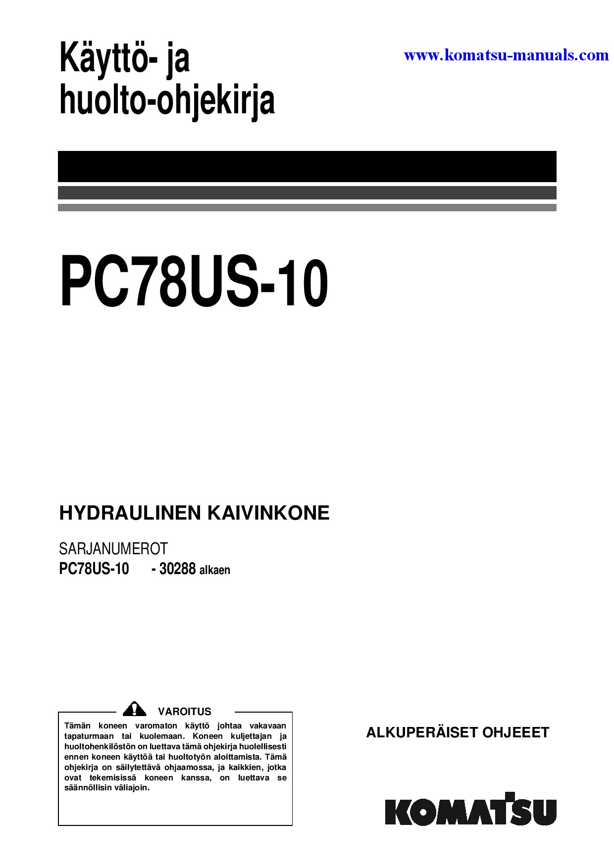 Komatsu pc78us-10(jpn) operation and maintenance manuals excavators crawler download Komatsu pc78us-10(jpn) operation and maintenance manuals excavators crawler download