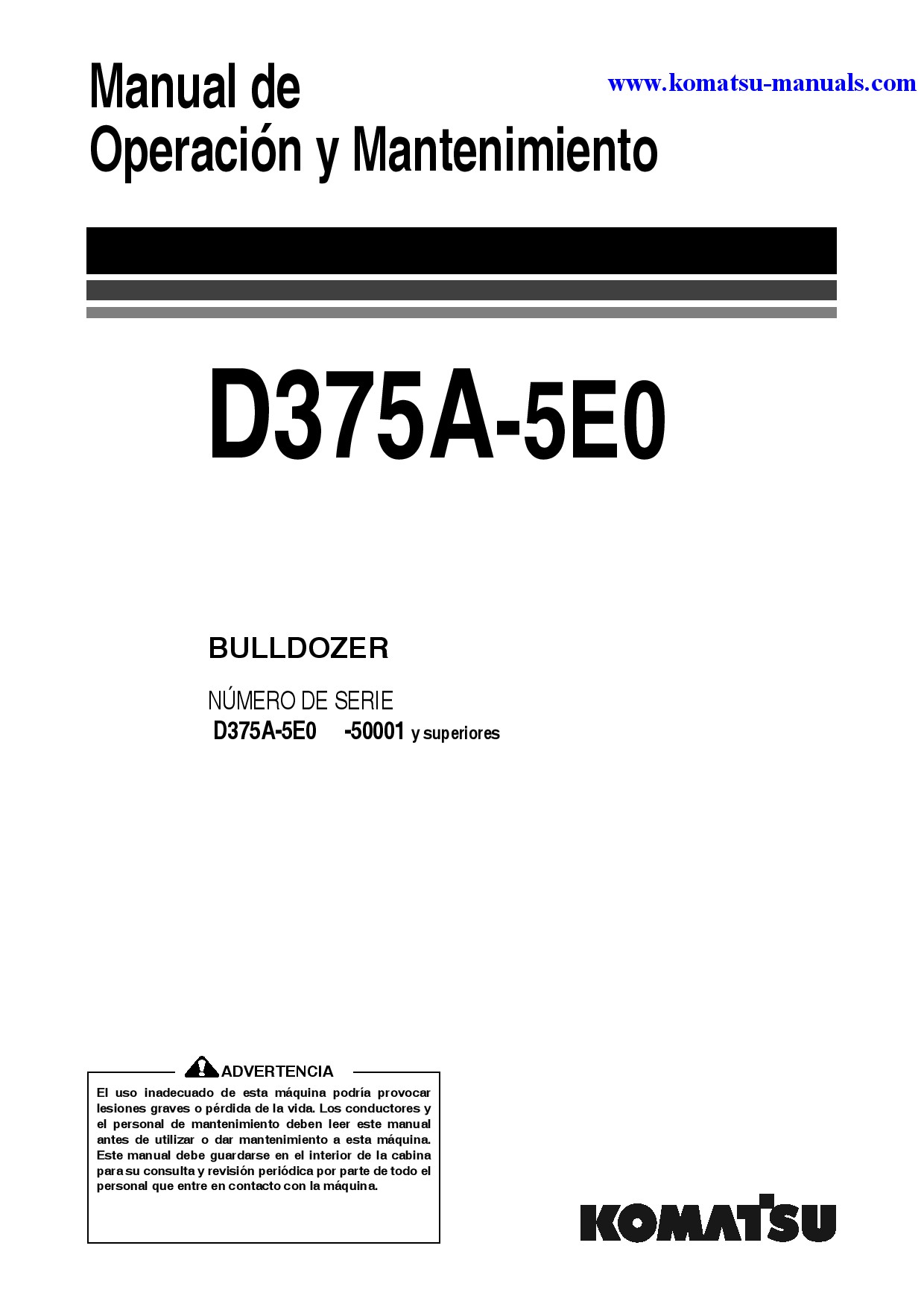 Komatsu d375a-5(jpn)-e0 operation and maintenance manuals crawler loaders download Komatsu d375a-5(jpn)-e0 operation and maintenance manuals crawler loaders download