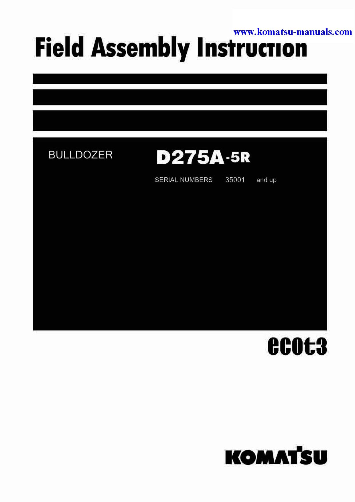 Komatsu d275a-5(jpn)-r field assembly manuals crawler loaders download Komatsu d275a-5(jpn)-r field assembly manuals crawler loaders download