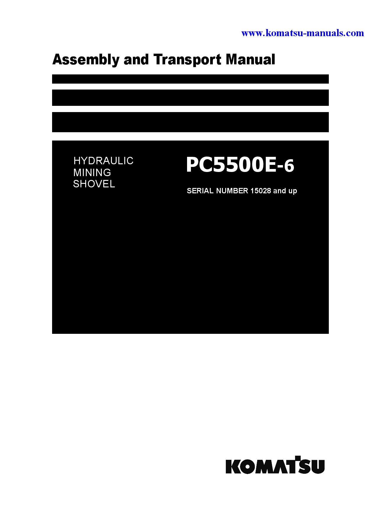 Komatsu pc5500e-6(deu) field assembly manuals excavators crawler download Komatsu pc5500e-6(deu) field assembly manuals excavators crawler download