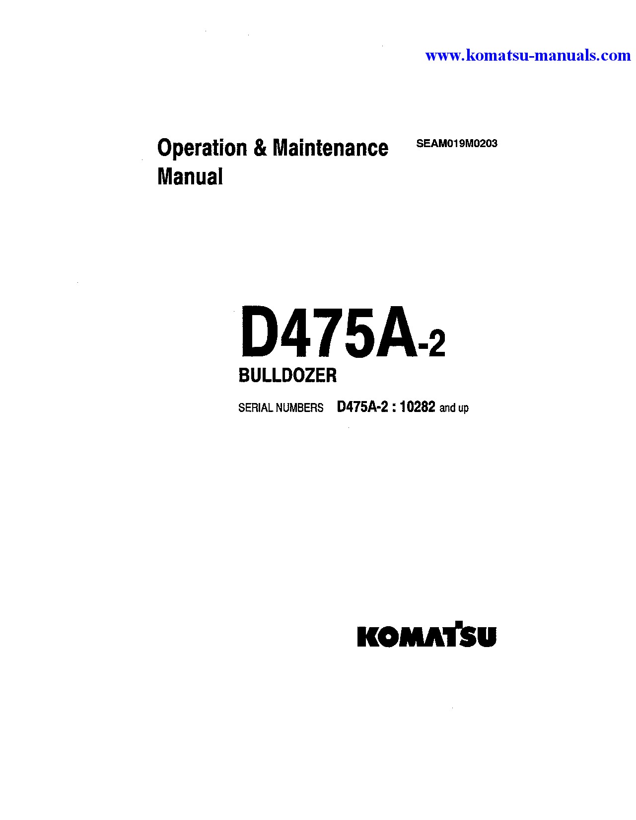 Komatsu d475a-2(jpn) operation and maintenance manuals bulldozers download Komatsu d475a-2(jpn) operation and maintenance manuals bulldozers download