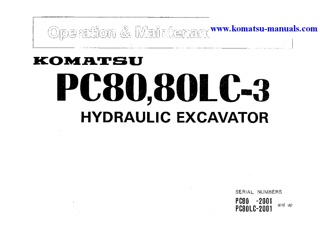 Komatsu pc80-3(jpn) operation and maintenance manuals excavators crawler download Komatsu pc80-3(jpn) operation and maintenance manuals excavators crawler download