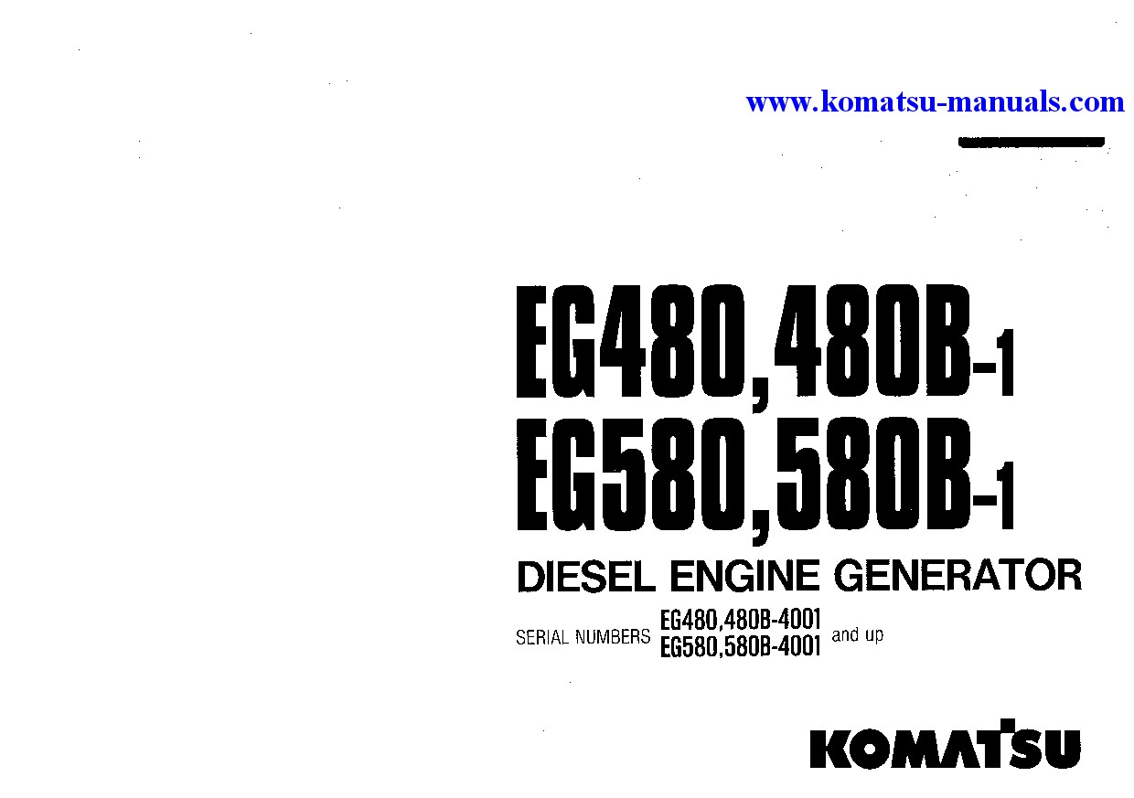 Komatsu eg580b-1(jpn) operation and maintenance manuals generators download Komatsu eg580b-1(jpn) operation and maintenance manuals generators download