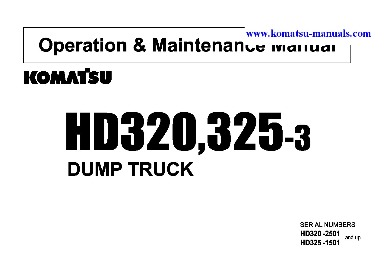 Komatsu hd325-3(jpn) operation and maintenance manuals dumptrucks rigid download Komatsu hd325-3(jpn) operation and maintenance manuals dumptrucks rigid download
