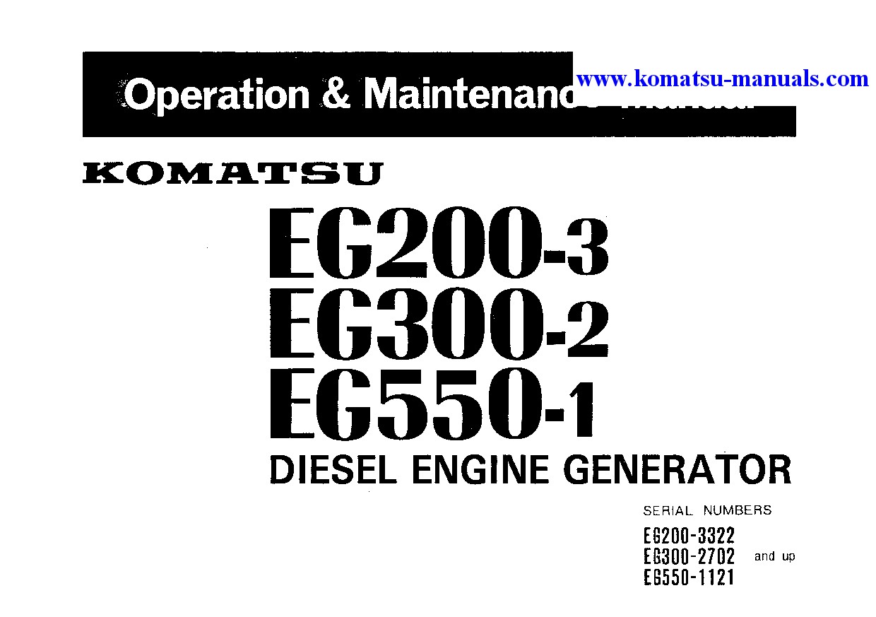 Komatsu eg200-3(jpn) operation and maintenance manuals generators download Komatsu eg200-3(jpn) operation and maintenance manuals generators download