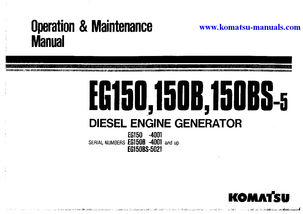 Komatsu eg150-5(jpn) operation and maintenance manuals generators download Komatsu eg150-5(jpn) operation and maintenance manuals generators download